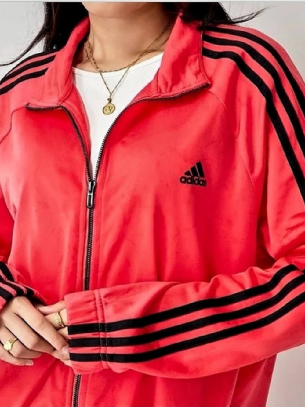 Coral adidas Track Jacket in Pink Like New.